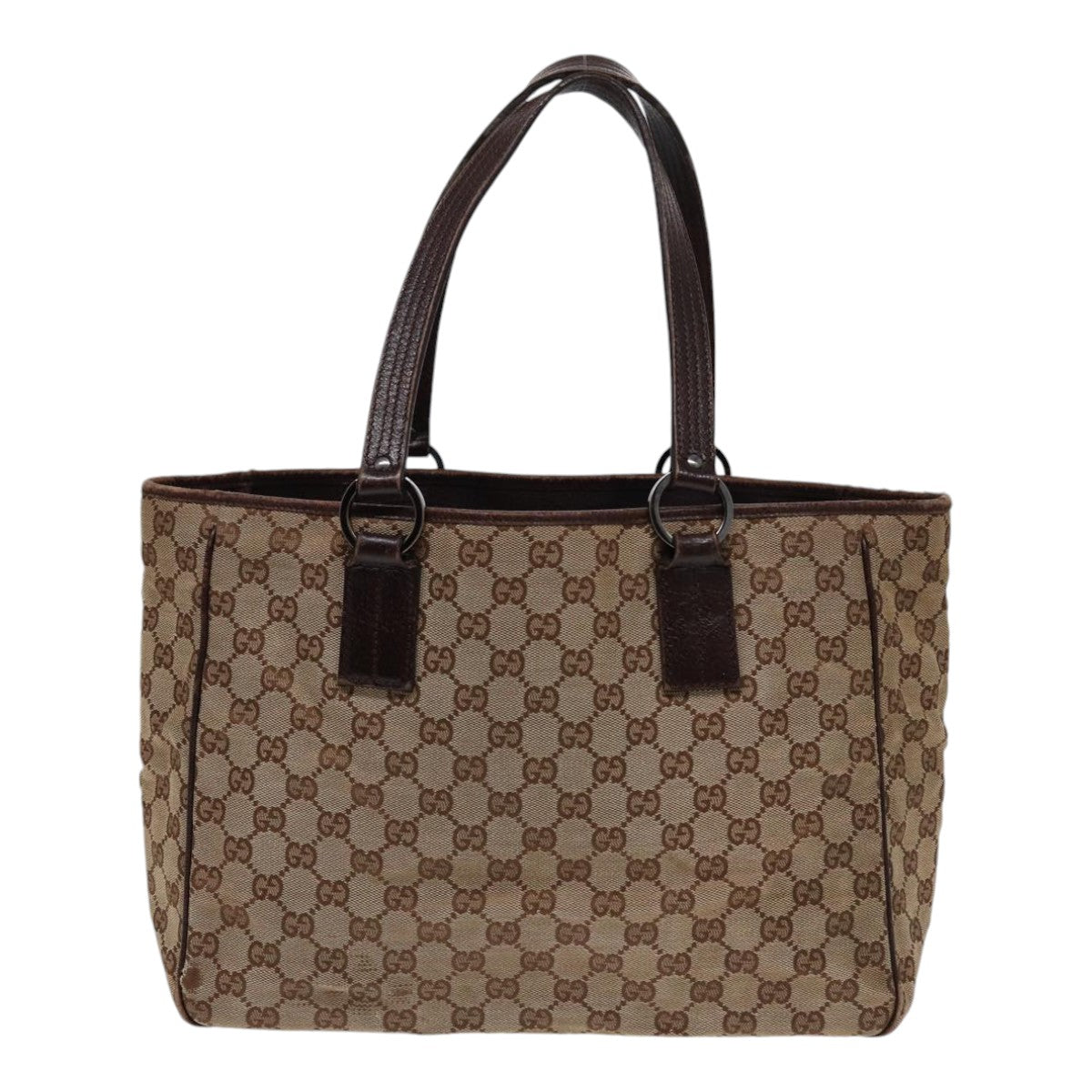 GUCCI GG Canvas Tote Bag Silver Beige 113017 bs17610