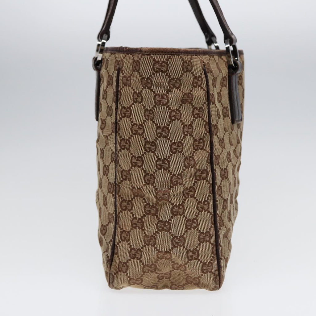 GUCCI GG Canvas Tote Bag Silver Beige 113017 bs17610
