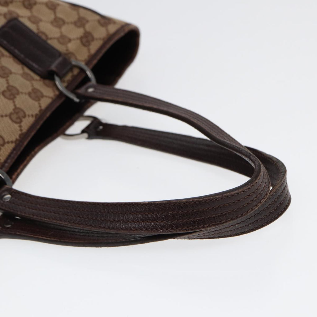 GUCCI GG Canvas Tote Bag Silver Beige 113017 bs17610