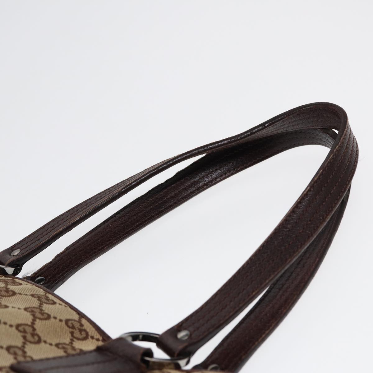 GUCCI GG Canvas Tote Bag Silver Beige 113017 bs17610