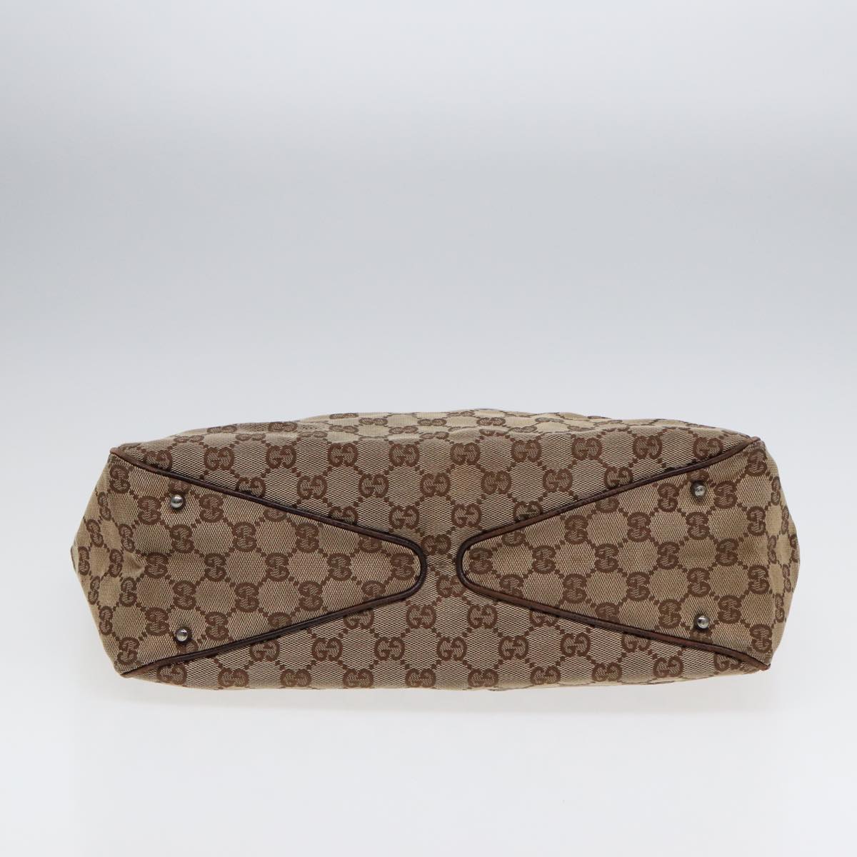 GUCCI GG Canvas Tote Bag Silver Beige 113017 bs17610