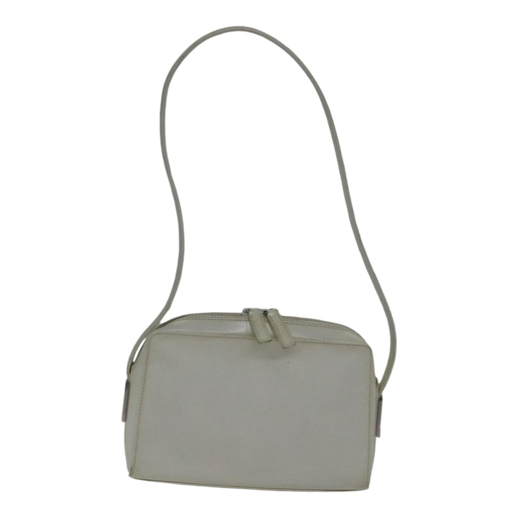 GUCCI Shoulder Bag Leather White Silver 007 1014 0274 bs17611
