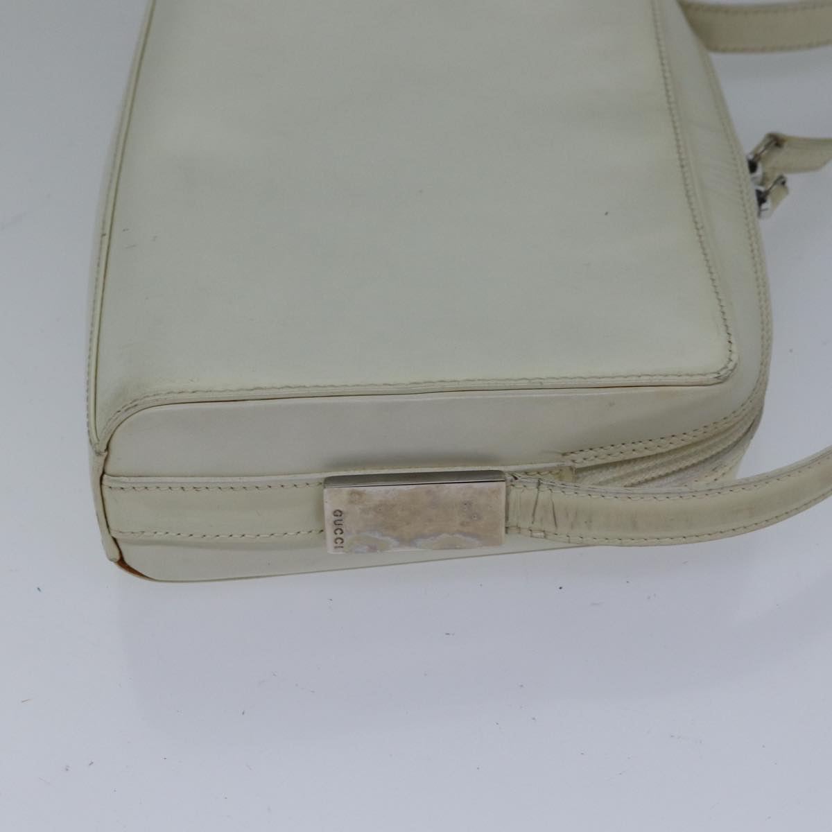GUCCI Shoulder Bag Leather White Silver 007 1014 0274 bs17611
