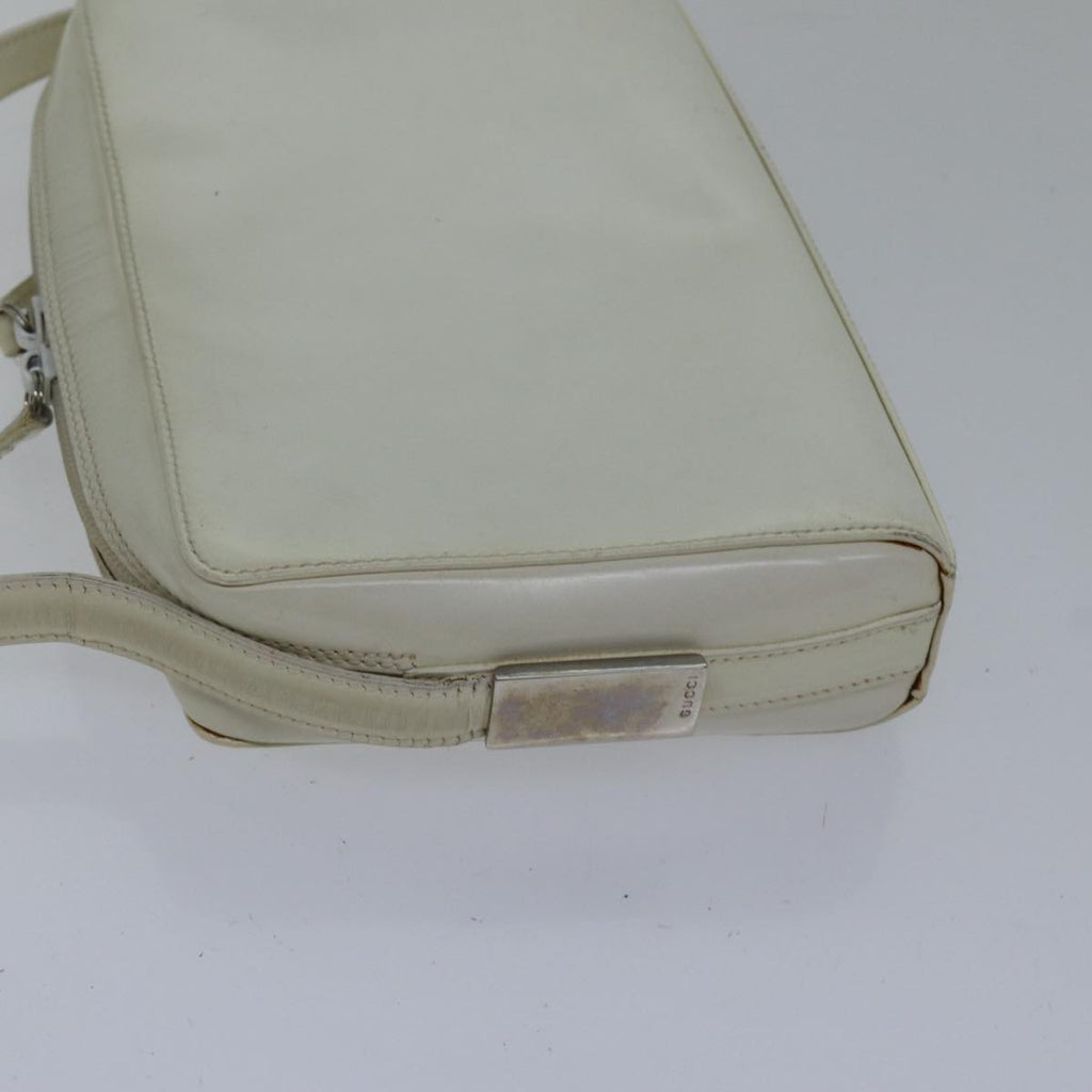 GUCCI Shoulder Bag Leather White Silver 007 1014 0274 bs17611