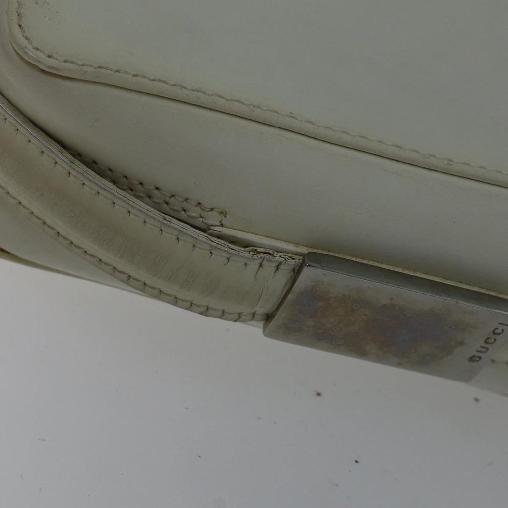 GUCCI Shoulder Bag Leather White Silver 007 1014 0274 bs17611