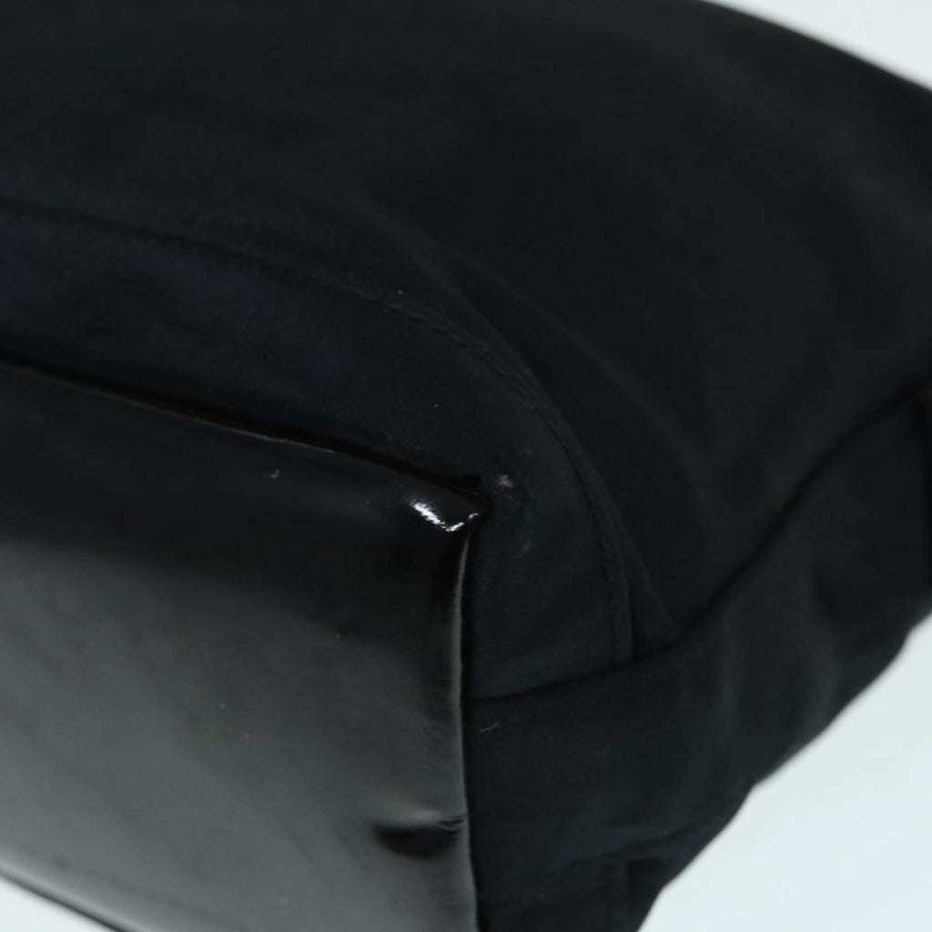 GUCCI Bamboo Hand Bag Canvas Silver Black bs17612