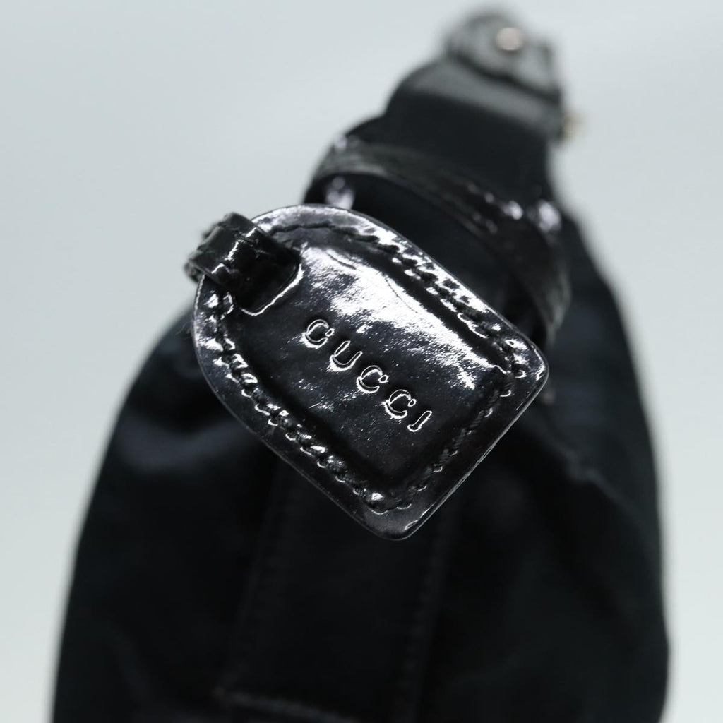 GUCCI Bamboo Hand Bag Canvas Silver Black bs17612