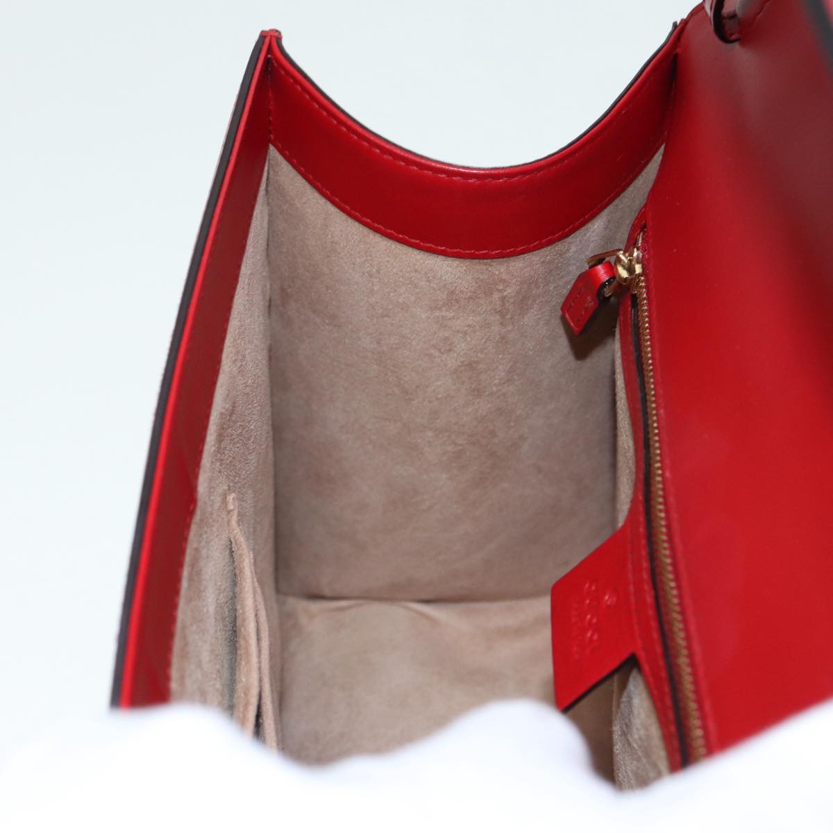 GUCCI Silvi Sherry Line Hand Bag Leather 2way Navy Gold Red 431665 bs17661