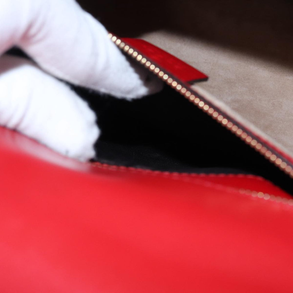 GUCCI Silvi Sherry Line Hand Bag Leather 2way Navy Gold Red 431665 bs17661
