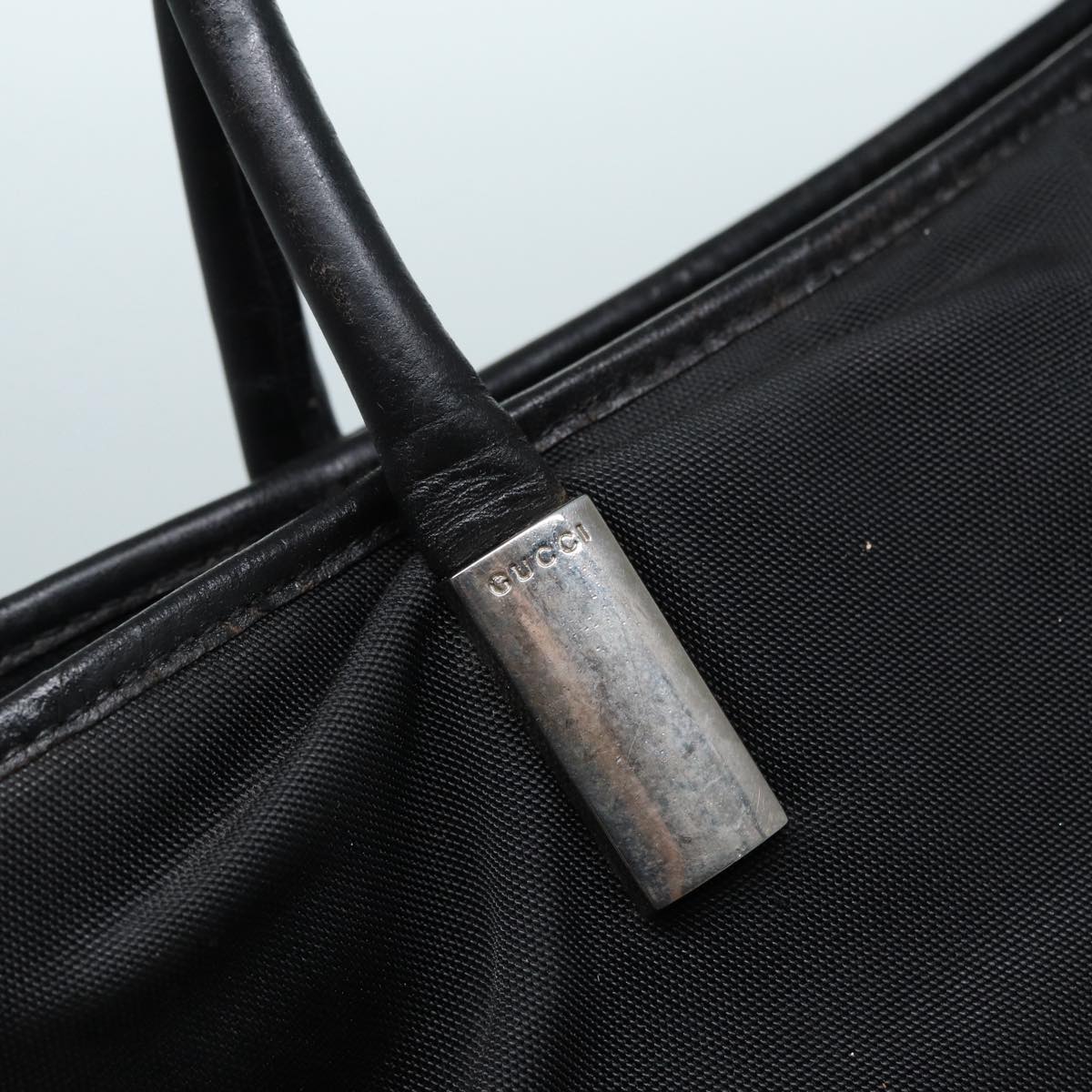 GUCCI Hand Bag Nylon Black Silver 002 2123 0458 bs17662