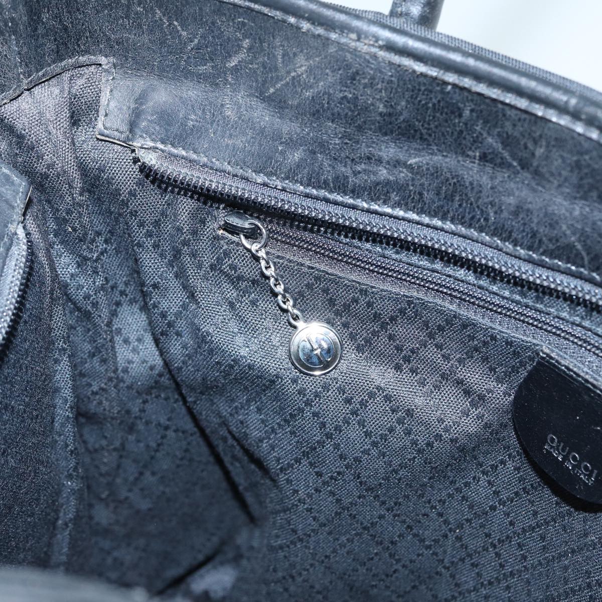 GUCCI Hand Bag Nylon Black Silver 002 2123 0458 bs17662