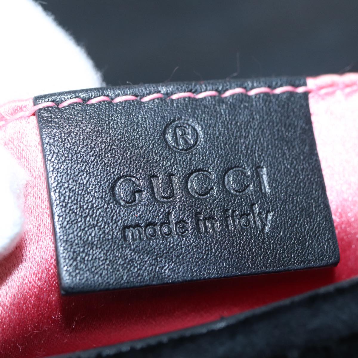 GUCCI GG Marmont Chain Shoulder Bag Velor Black Gold 446744 bs17663