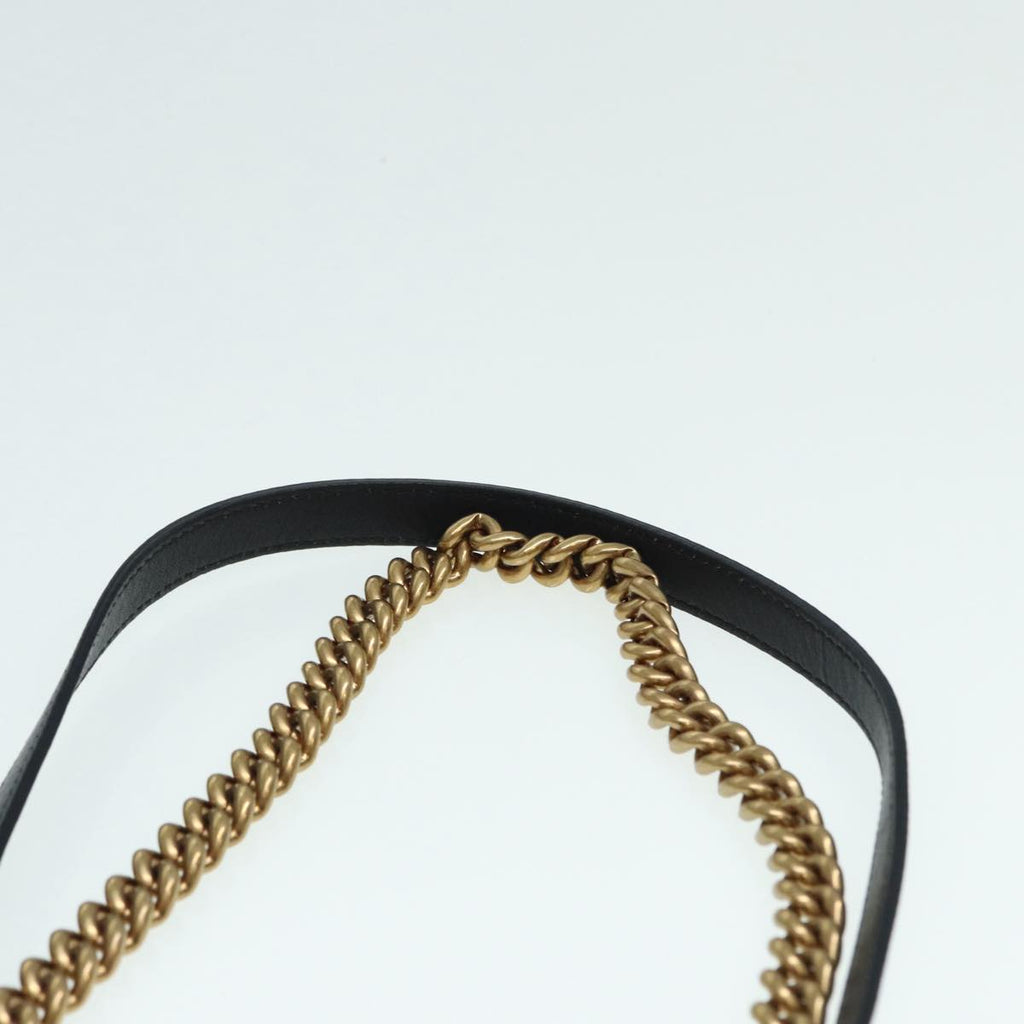 GUCCI GG Marmont Chain Shoulder Bag Velor Black Gold 446744 bs17663