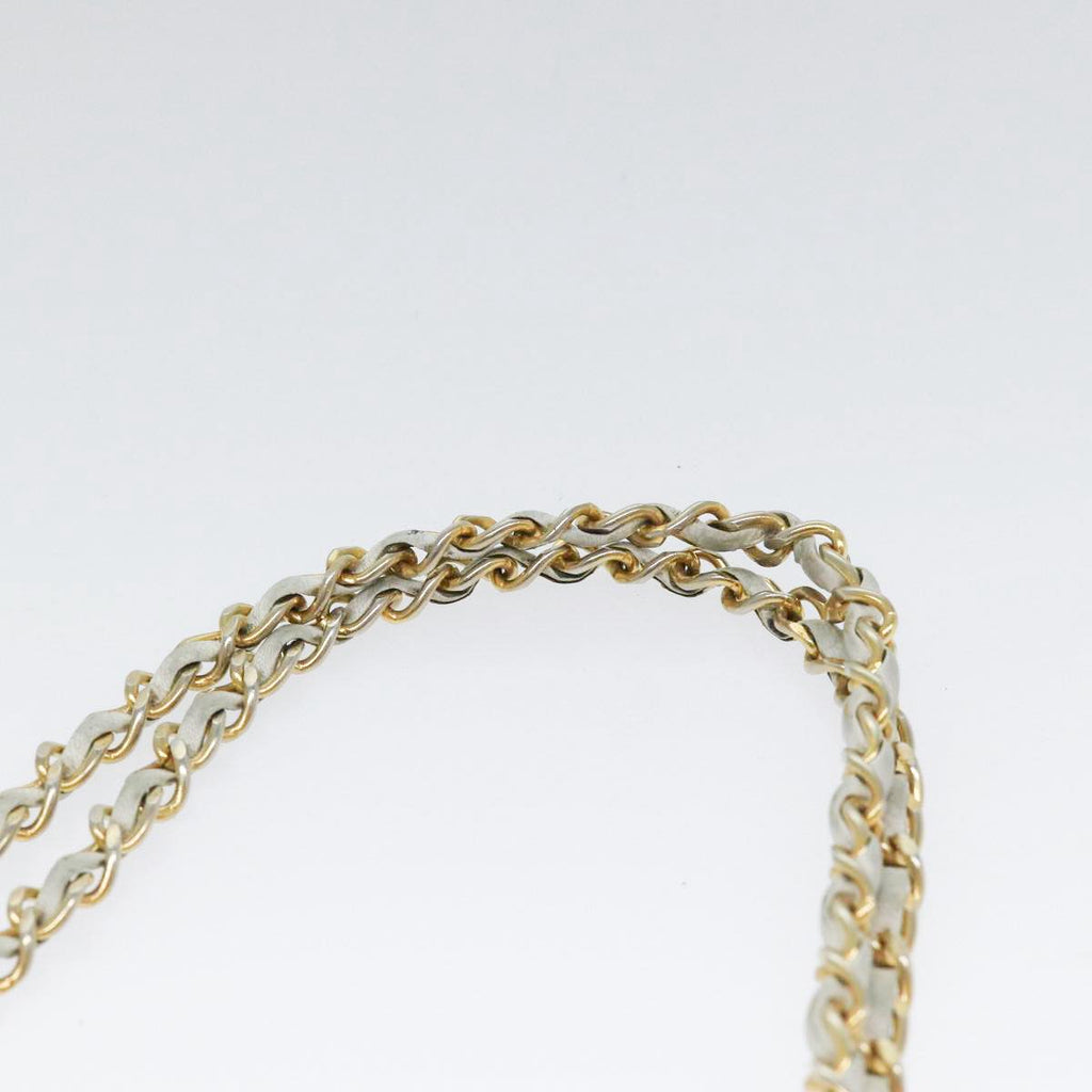 CHANEL Matelasse Chain Shoulder Bag Lamb Skin White Gold CC bs17675