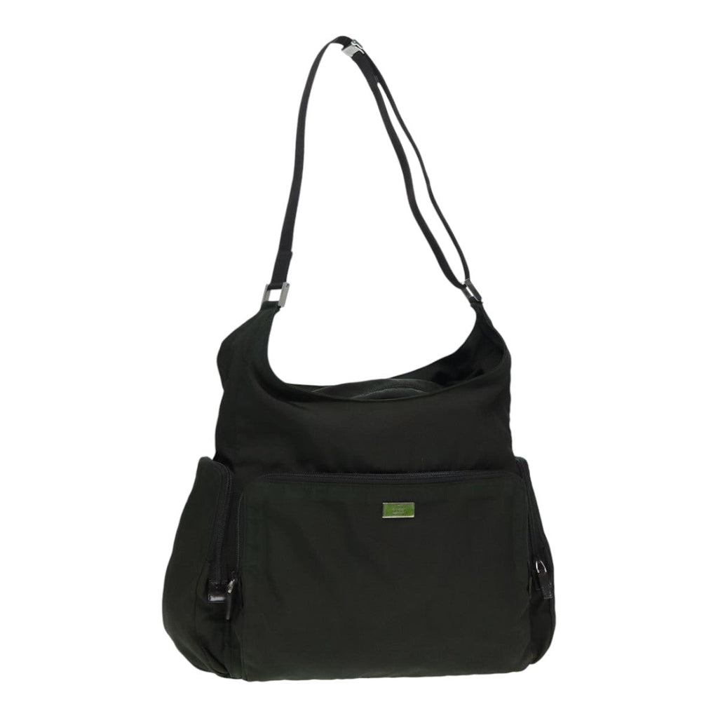 GUCCI Shoulder Bag Canvas Khaki Silver 019 0304 200047 bs17688