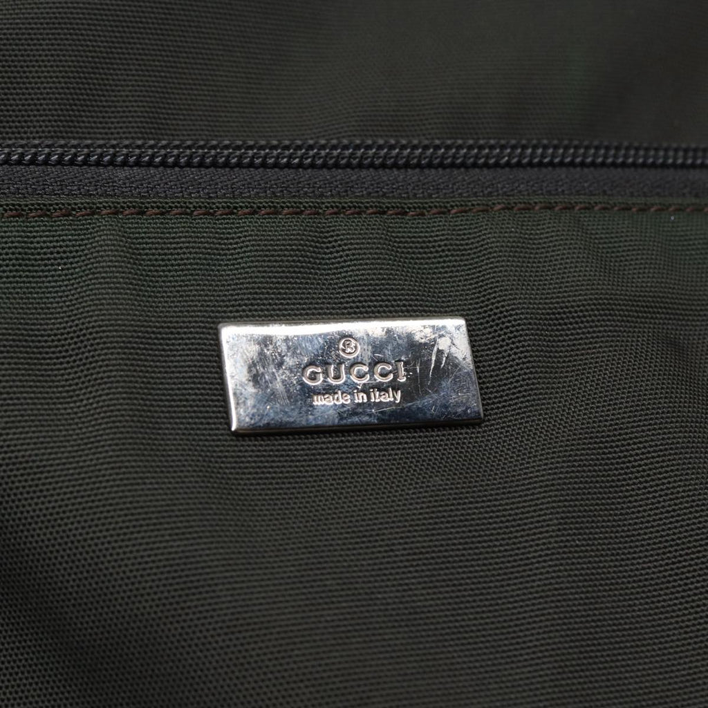 GUCCI Shoulder Bag Canvas Khaki Silver 019 0304 200047 bs17688