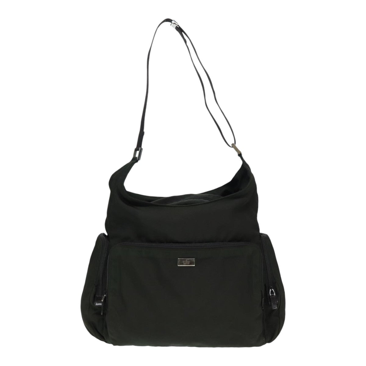GUCCI Shoulder Bag Canvas Khaki Silver 019 0304 200047 bs17688