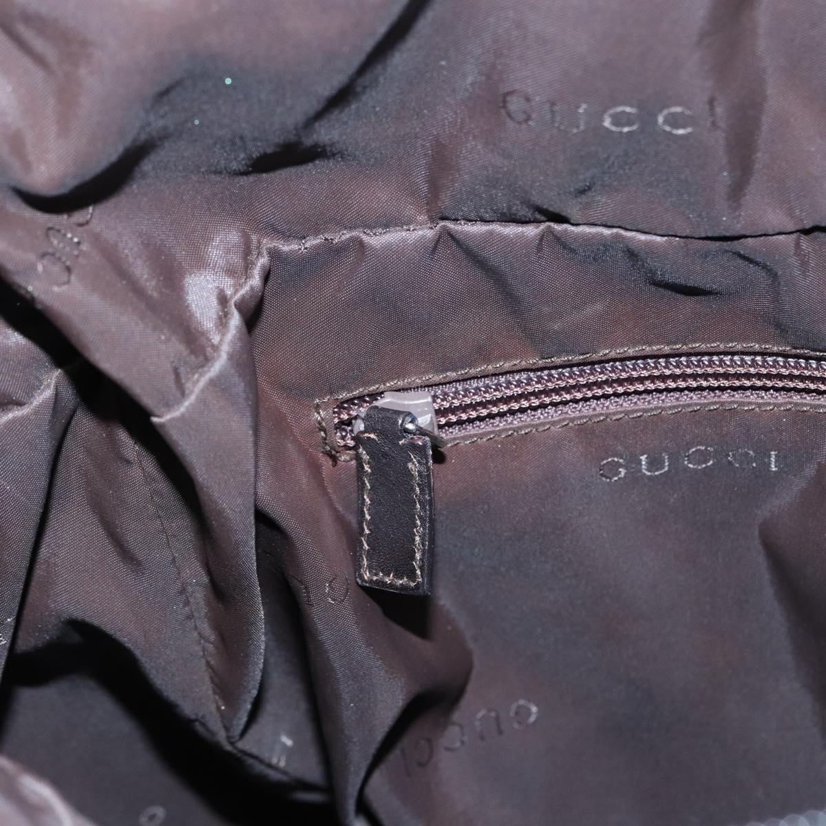GUCCI Shoulder Bag Canvas Khaki Silver 019 0304 200047 bs17688