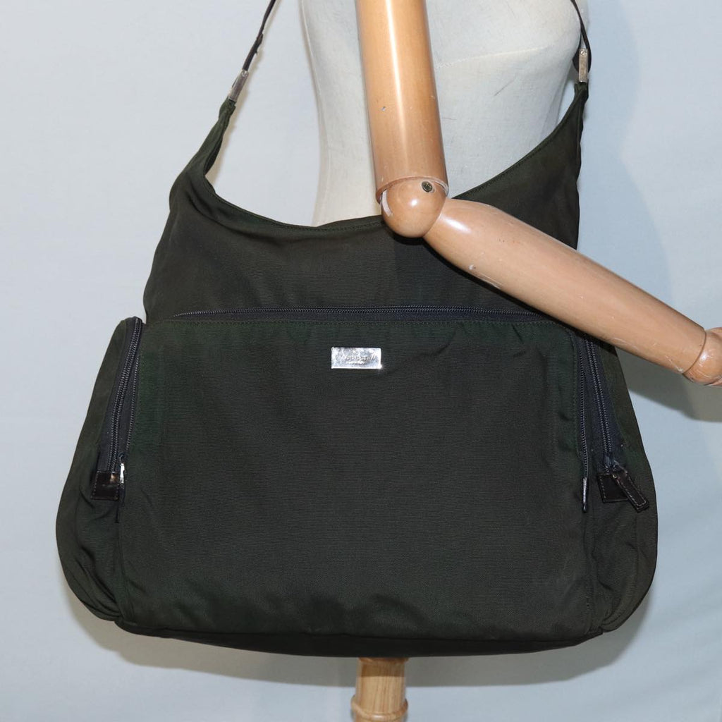 GUCCI Shoulder Bag Canvas Khaki Silver 019 0304 200047 bs17688