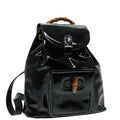 GUCCI Bamboo Backpack Enamel Black Gold 003 3444 0030 bs17710