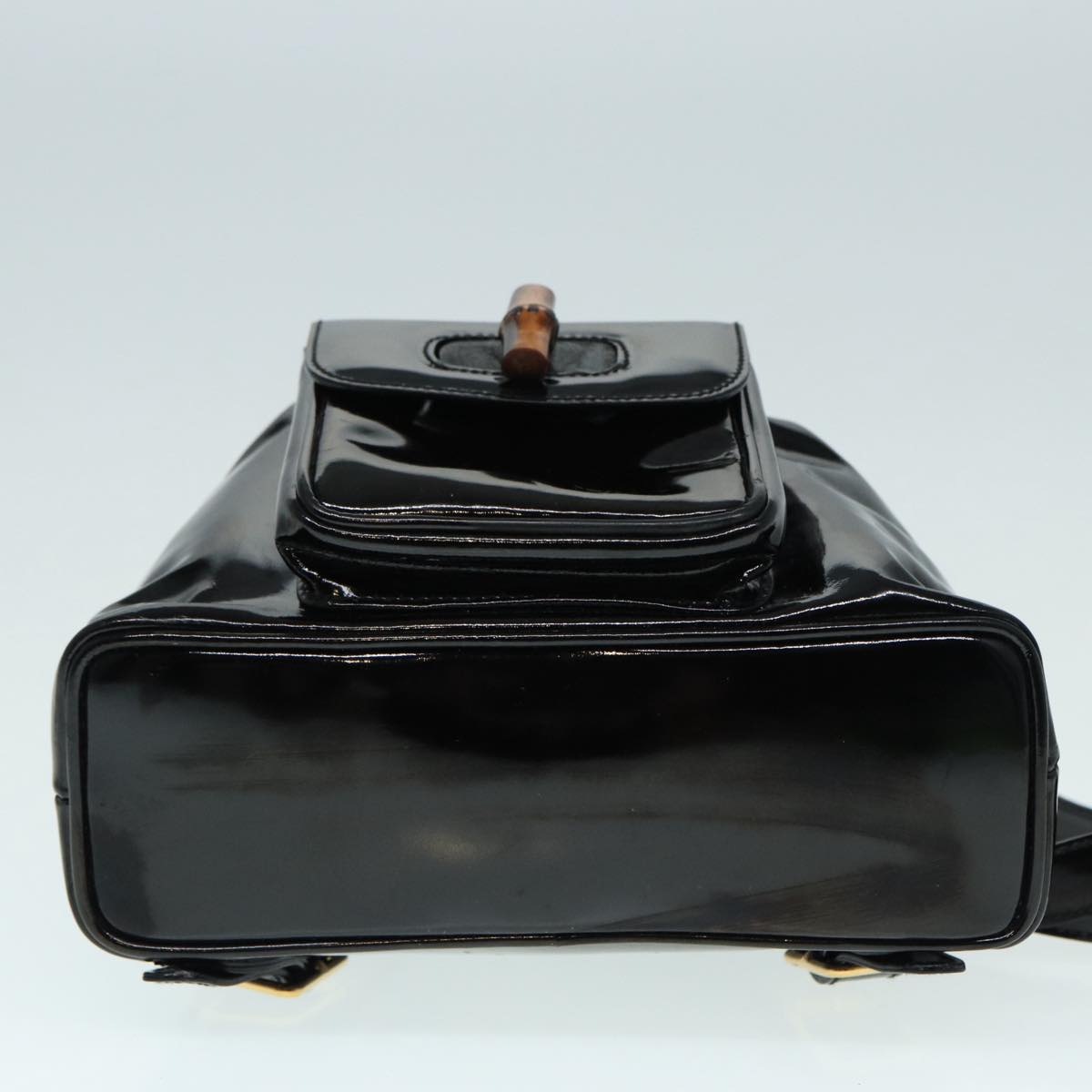 GUCCI Bamboo Backpack Enamel Black Gold 003 3444 0030 bs17710