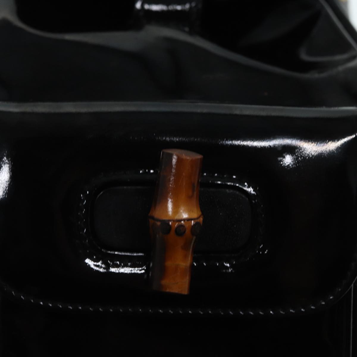 GUCCI Bamboo Backpack Enamel Black Gold 003 3444 0030 bs17710