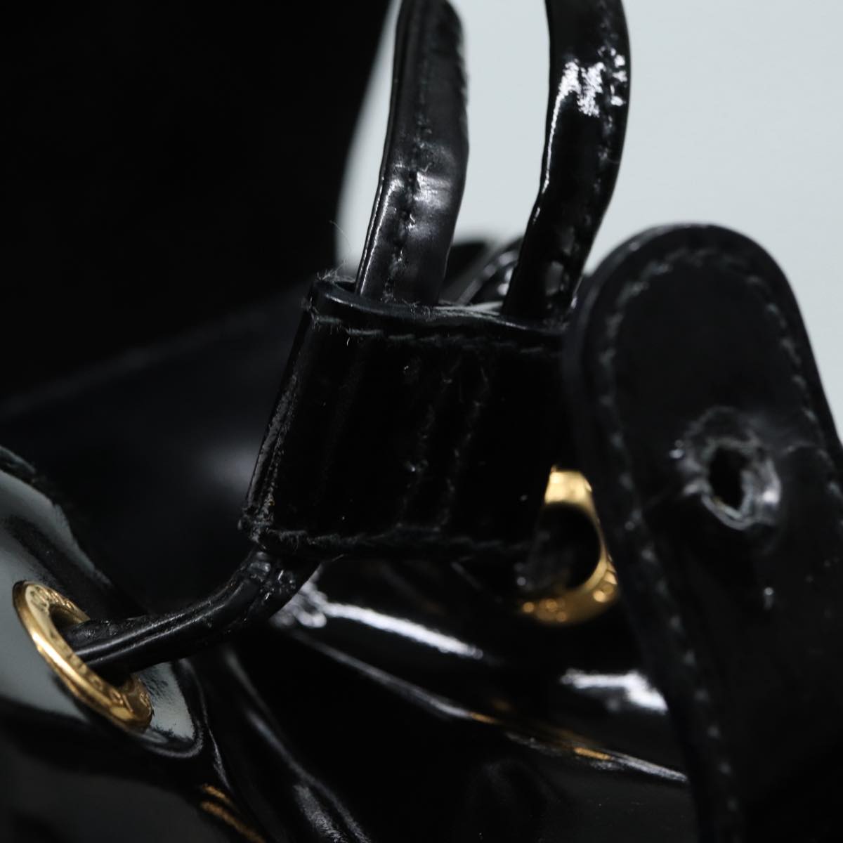 GUCCI Bamboo Backpack Enamel Black Gold 003 3444 0030 bs17710