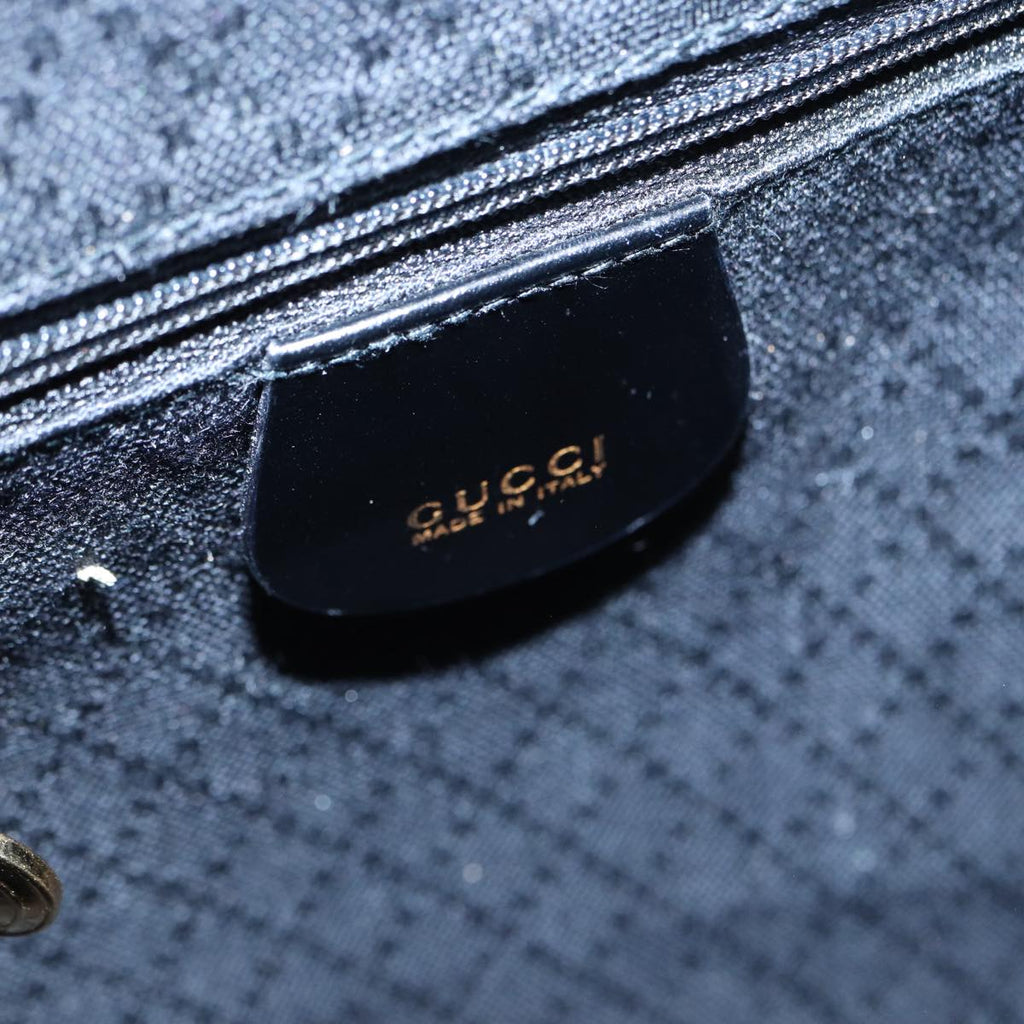 GUCCI Bamboo Backpack Enamel Black Gold 003 3444 0030 bs17710