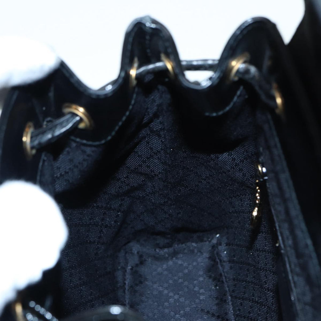 GUCCI Bamboo Backpack Enamel Black Gold 003 3444 0030 bs17710