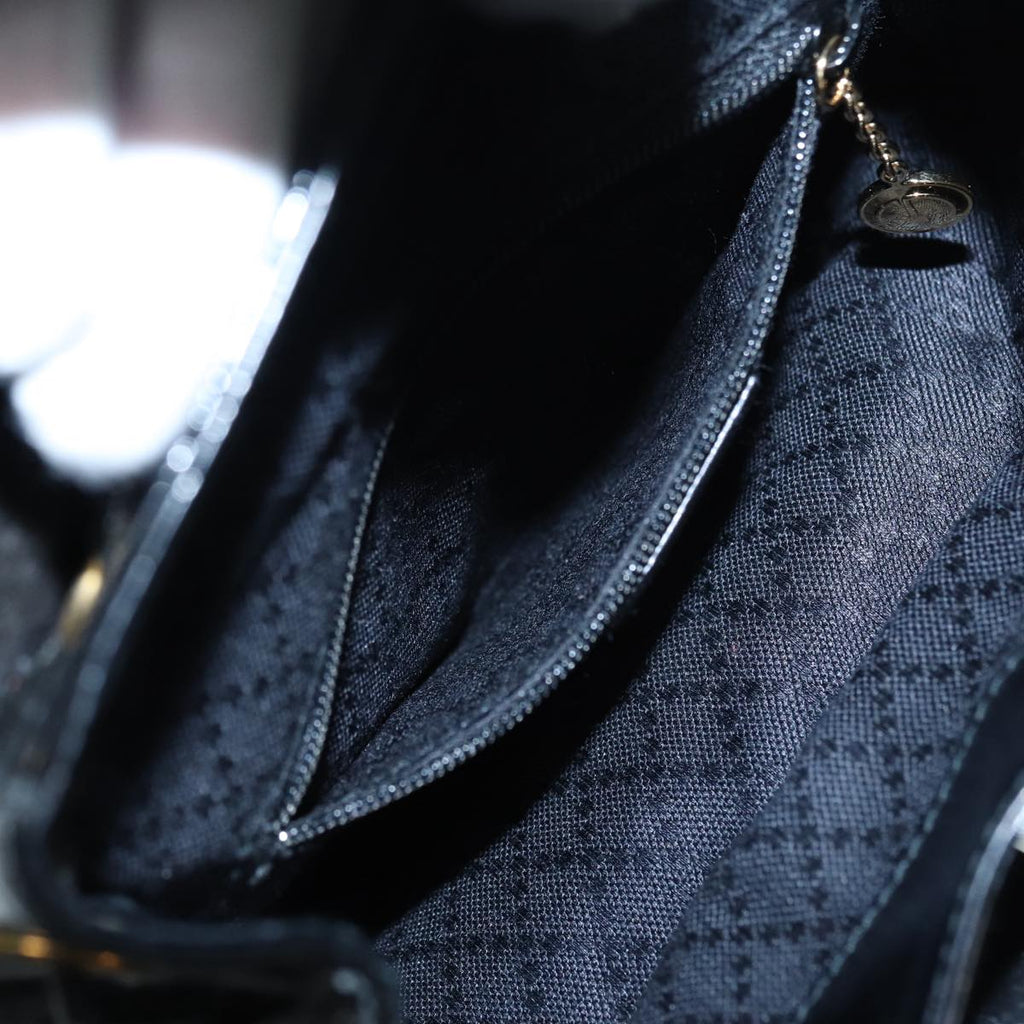 GUCCI Bamboo Backpack Enamel Black Gold 003 3444 0030 bs17710