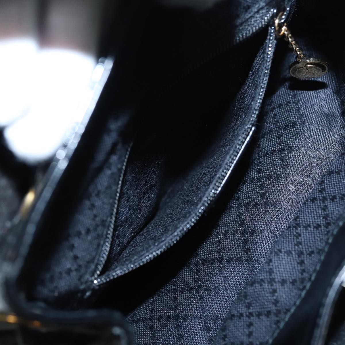 GUCCI Bamboo Backpack Enamel Black Gold 003 3444 0030 bs17710