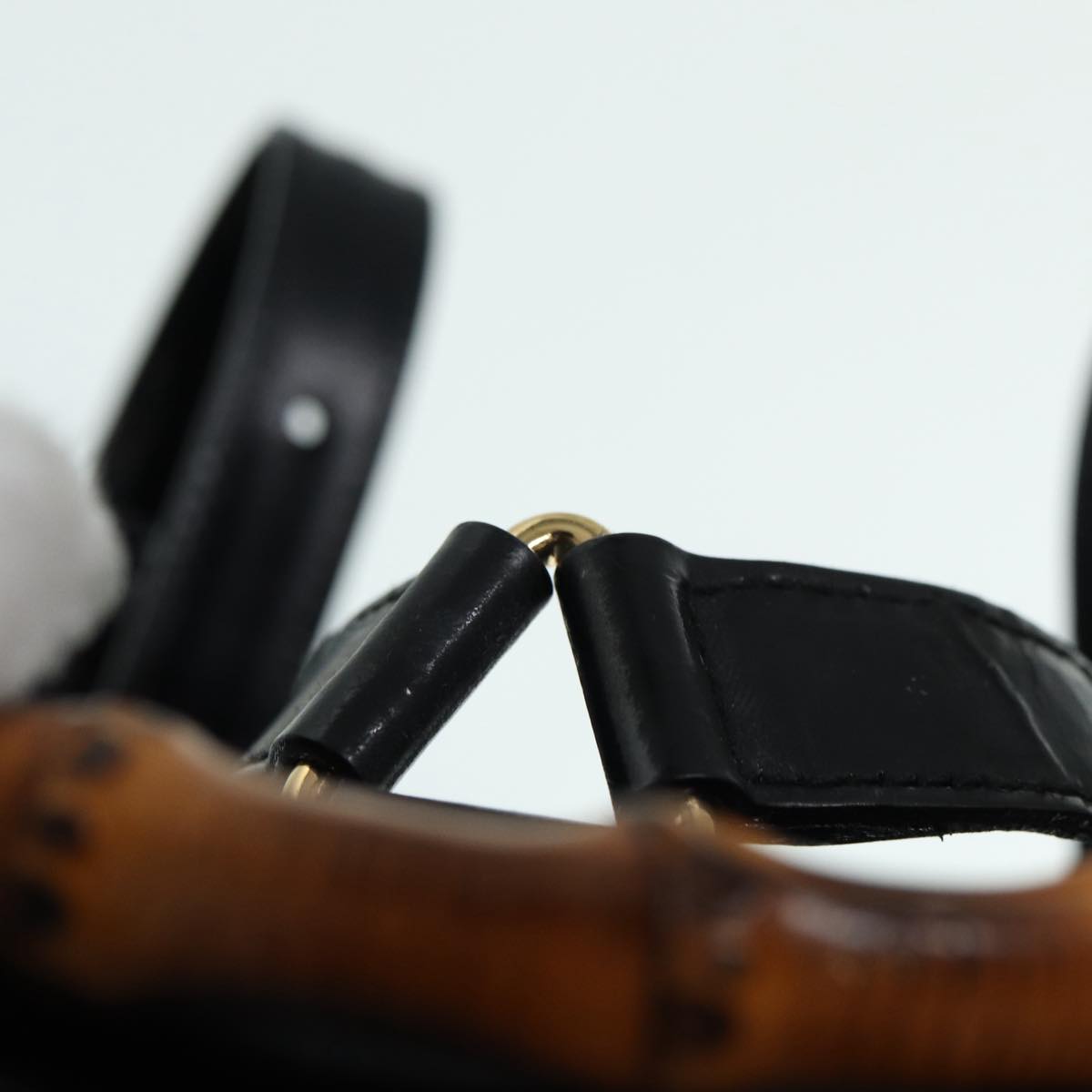 GUCCI Bamboo Backpack Enamel Black Gold 003 3444 0030 bs17710
