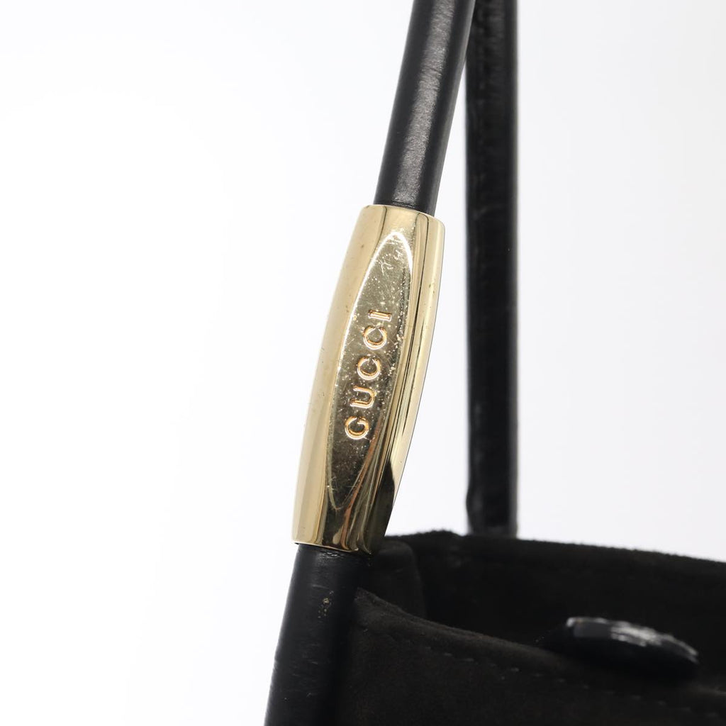 GUCCI Shoulder Bag Suede Black Gold 000 2855 0550 0 bs17714