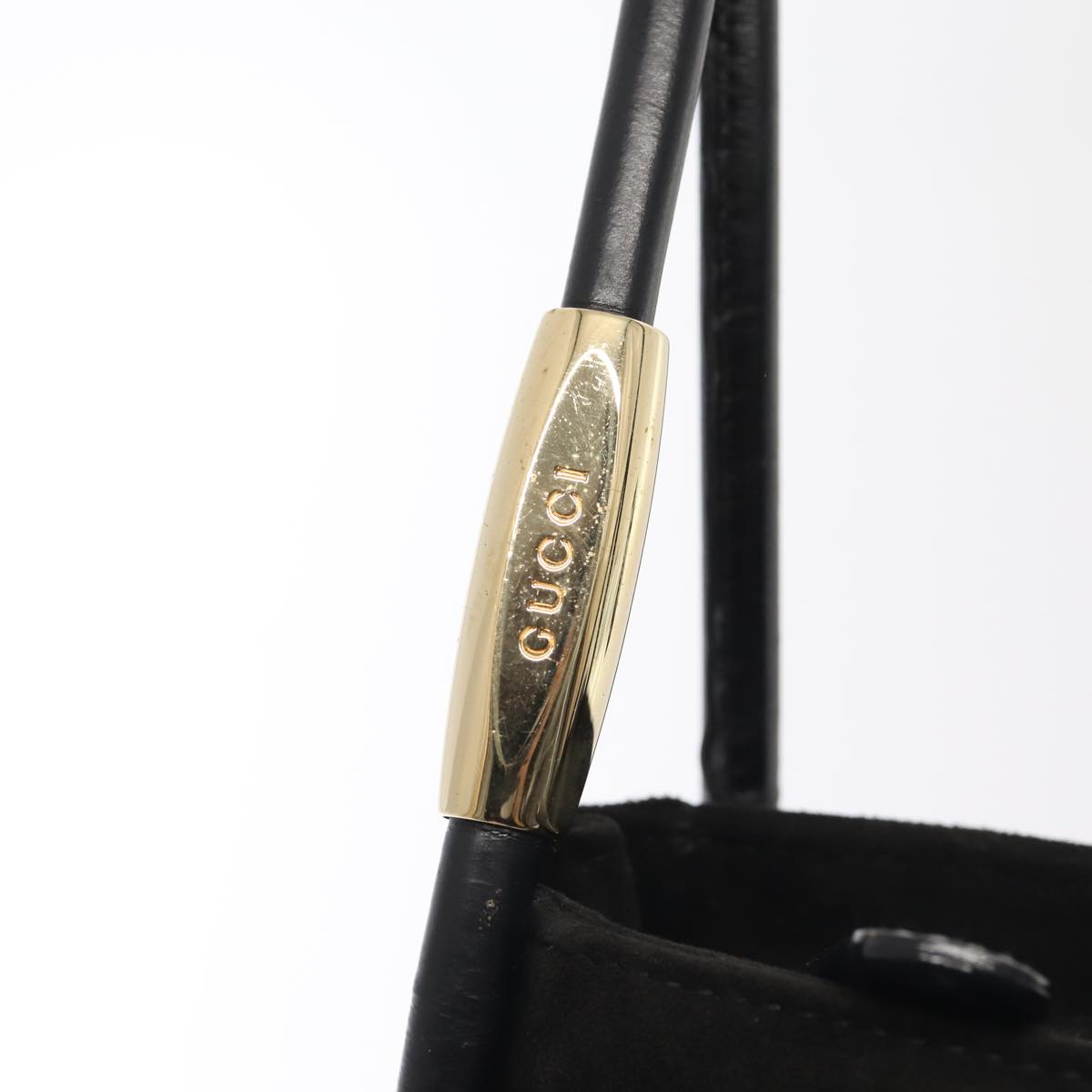 GUCCI Shoulder Bag Suede Black Gold 000 2855 0550 0 bs17714