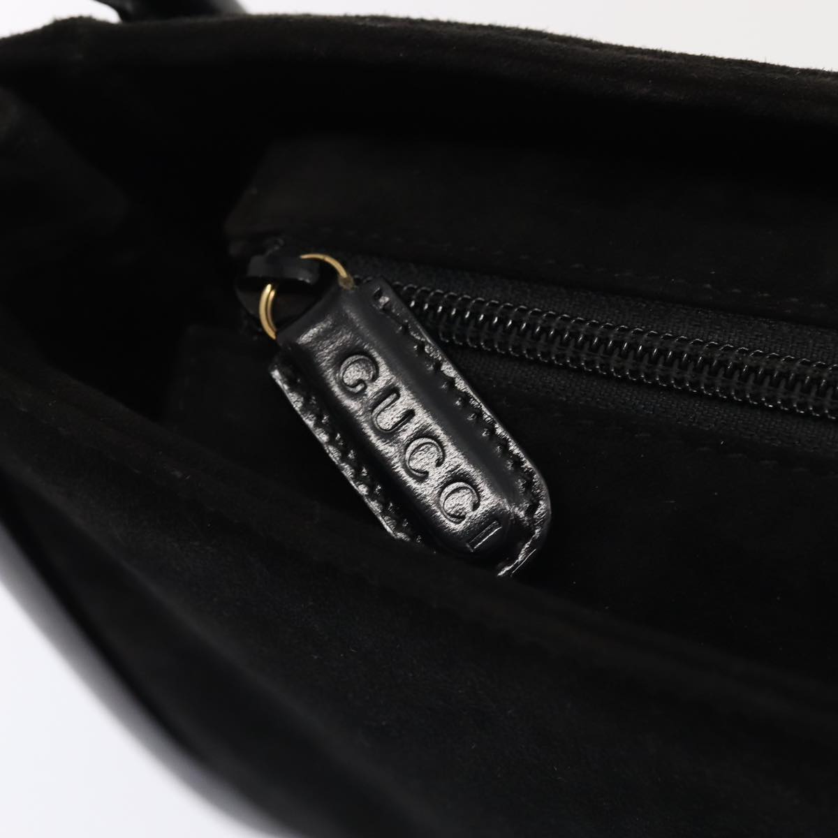 GUCCI Shoulder Bag Suede Black Gold 000 2855 0550 0 bs17714