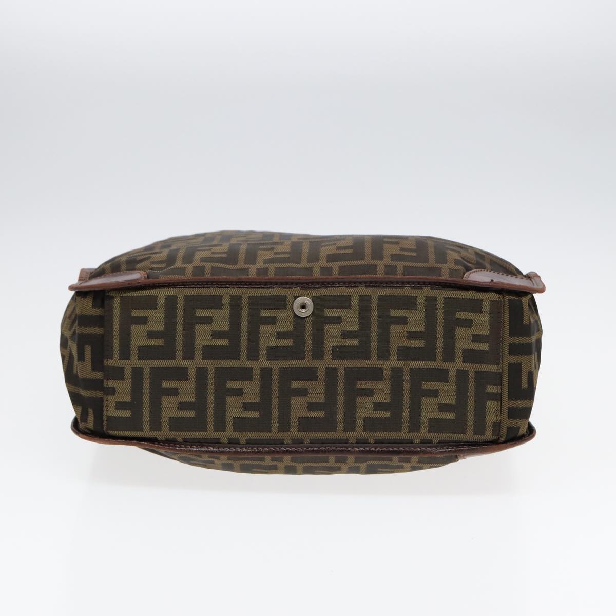 FENDI Zucca Canvas Hand Bag Brown Black Silver bs17723