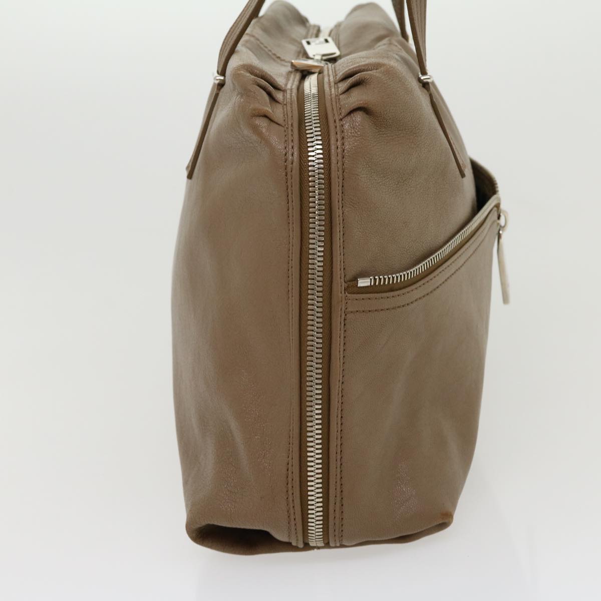 FENDI Tote Bag Leather Gray bs1776