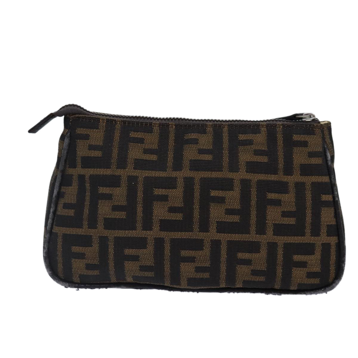 FENDI Zucca Canvas Pouch Brown Black Silver bs17760