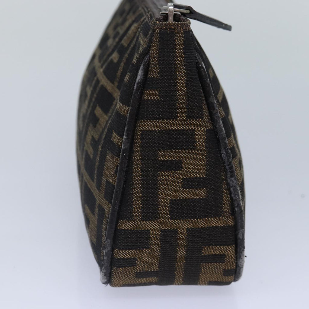 FENDI Zucca Canvas Pouch Brown Black Silver bs17760