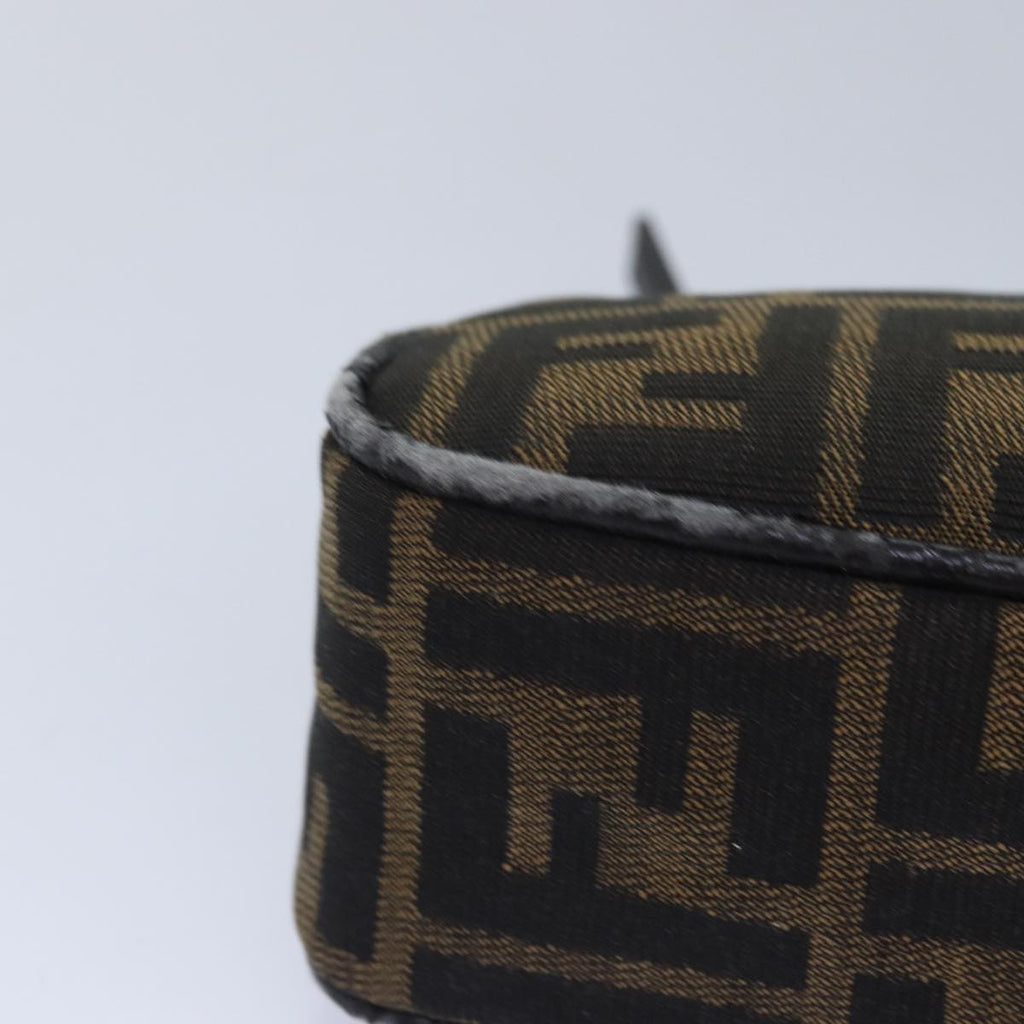 FENDI Zucca Canvas Pouch Brown Black Silver bs17760