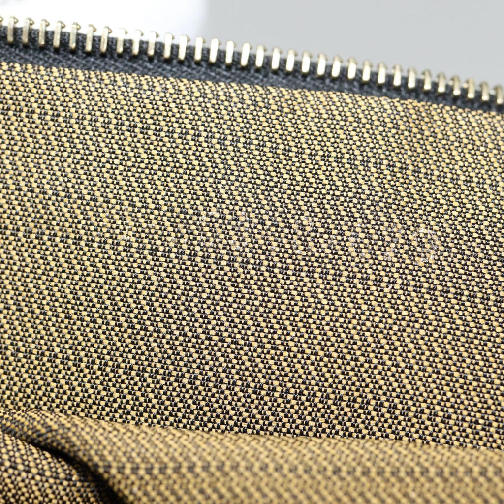 FENDI Zucca Canvas Vanity Hand Bag Brown Black gold bs17761