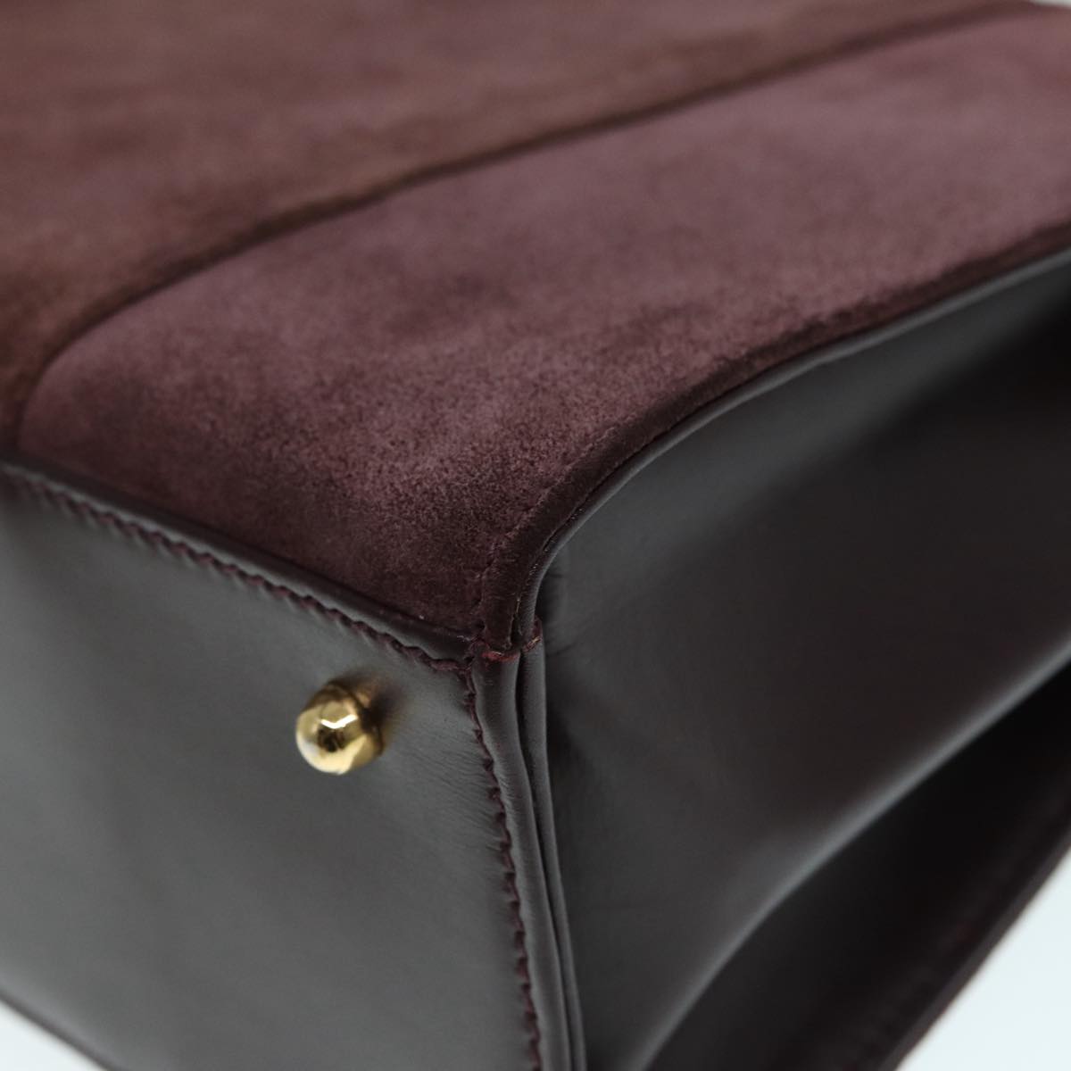GUCCI Hand Bag Suede 2way Gold Brown bs17780