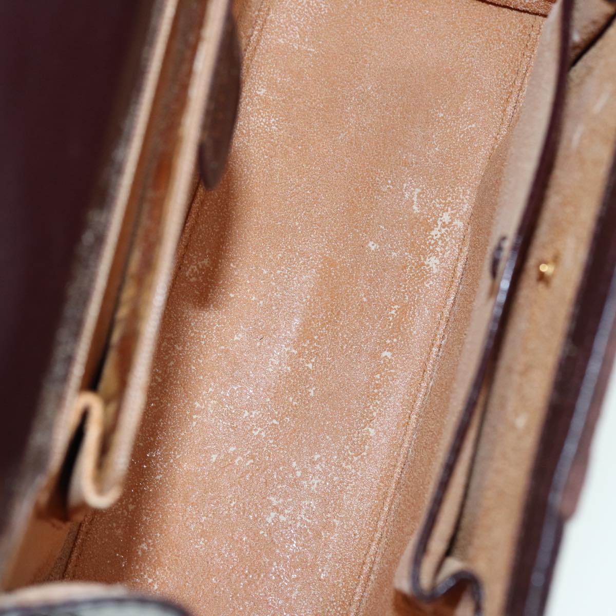 GUCCI Hand Bag Suede 2way Gold Brown bs17780