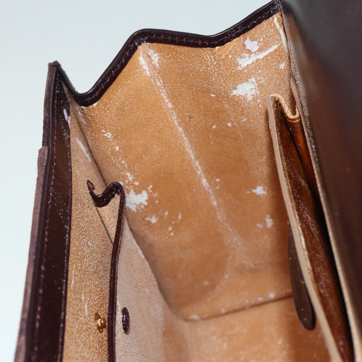 GUCCI Hand Bag Suede 2way Gold Brown bs17780