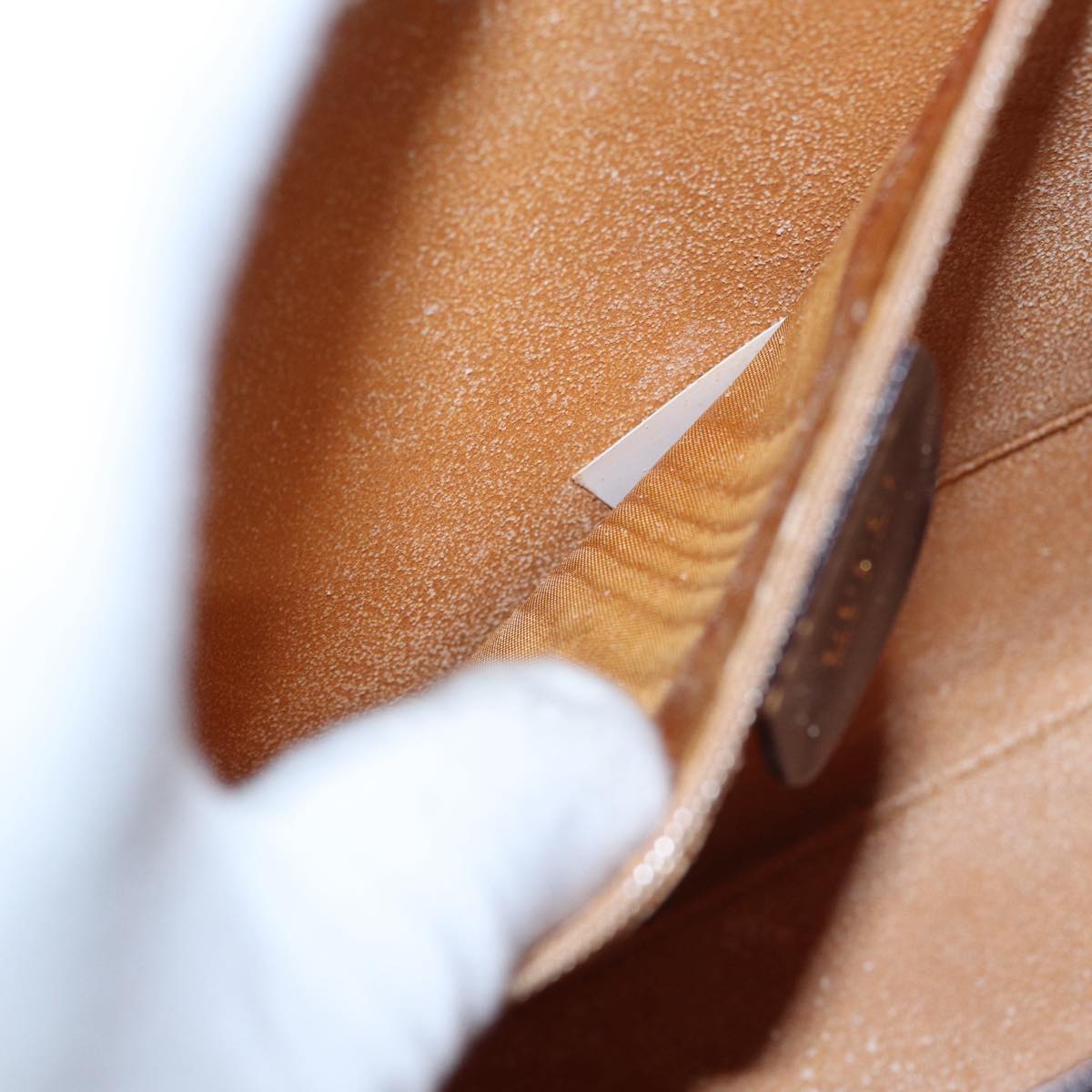 GUCCI Hand Bag Suede 2way Gold Brown bs17780