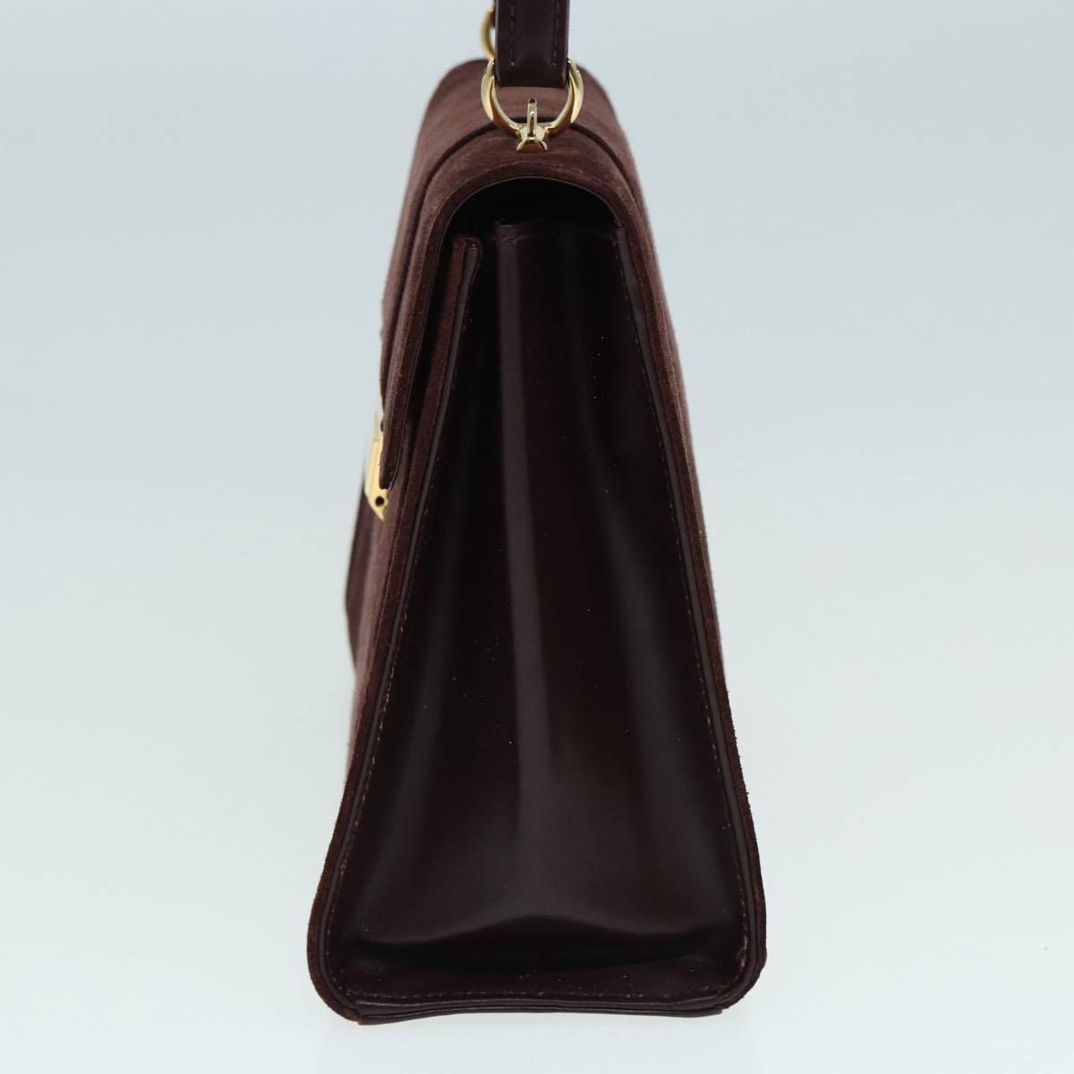GUCCI Hand Bag Suede 2way Gold Brown bs17780