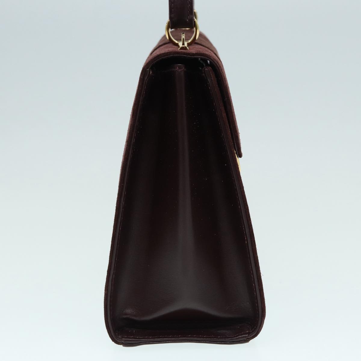 GUCCI Hand Bag Suede 2way Gold Brown bs17780