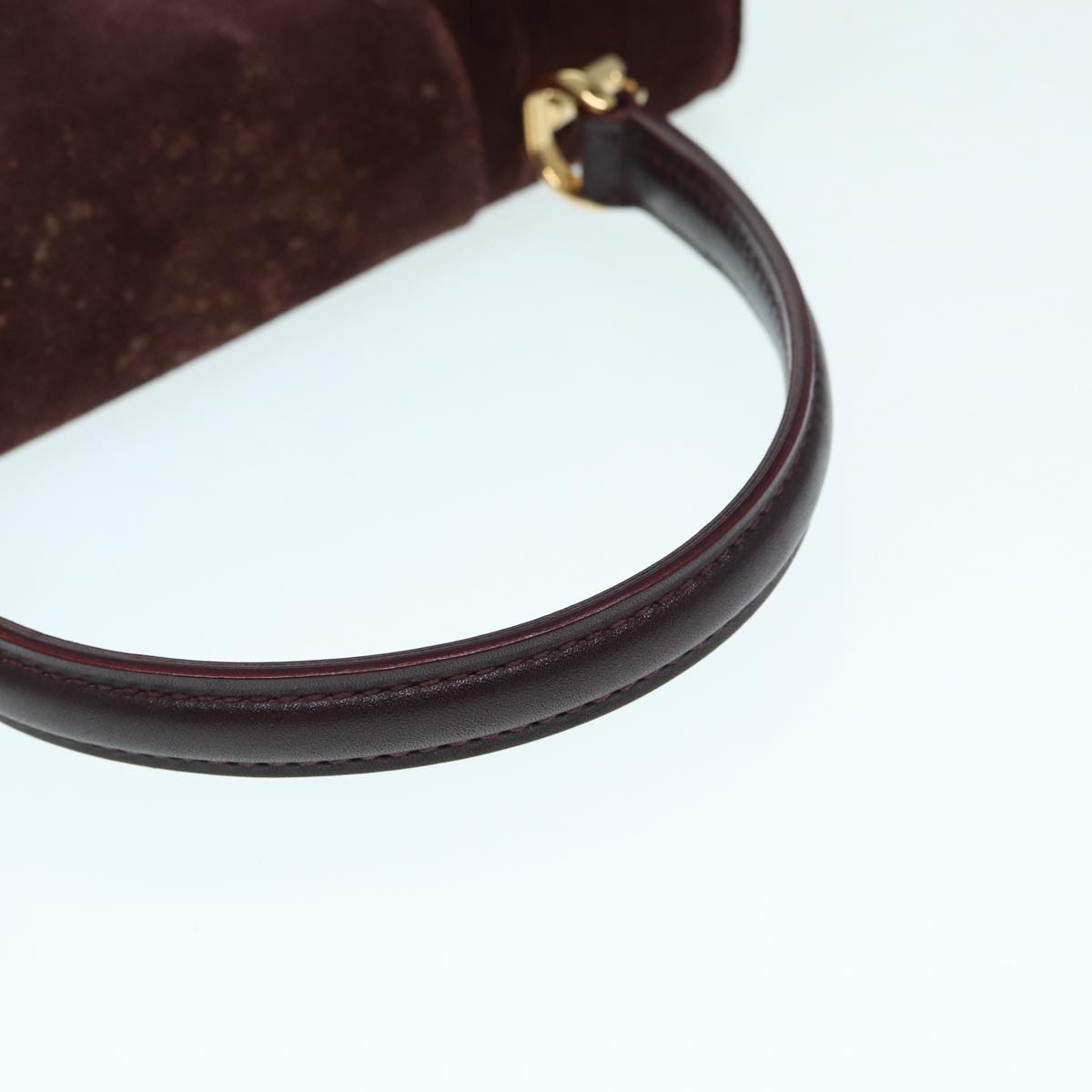 GUCCI Hand Bag Suede 2way Gold Brown bs17780