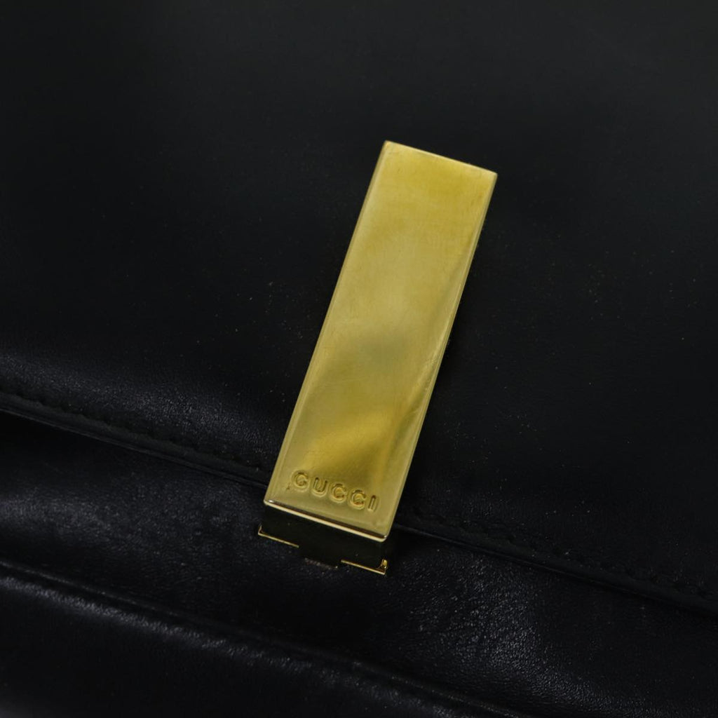 GUCCI Shoulder Bag Leather Black bs17796