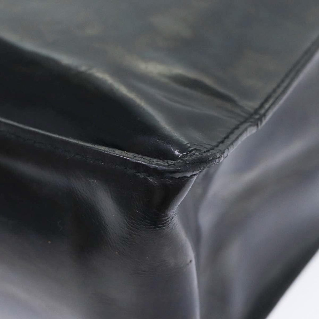CHANEL Hand Bag Patent leather Black Silver CC bs17831